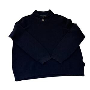 Ted Baker Sweater Men Large Navy Business‎ Workwear Casual Shawl Collar Ribbed